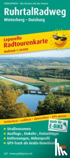  - Ruhr Valley cycle path, cycle tour map 1:50,000