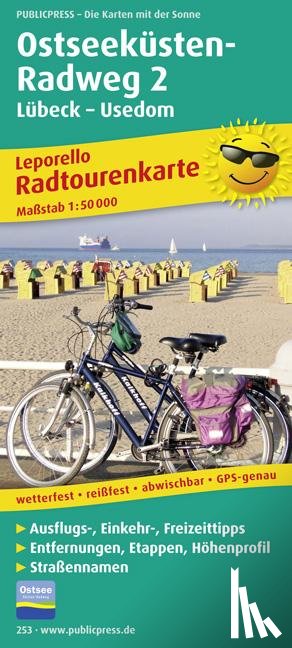  - Radwanderkarte Ostseeküsten-Radweg 2 Lübeck-Usedom 1 : 50 000