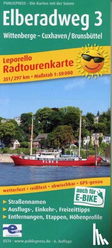  - Radwanderkarte Elberadweg 03. Wittenberge - Cuxhaven/Brunsbüttel 1 : 50 000