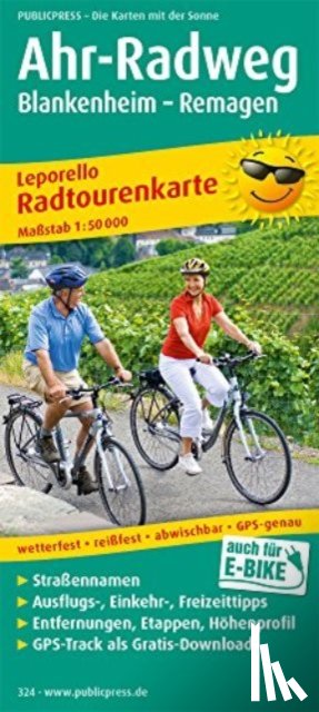  - Ahr cycle path, cycle tour map 1:50,000