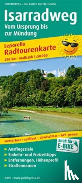  - Isar cycle path, cycle tour map 1:50,000