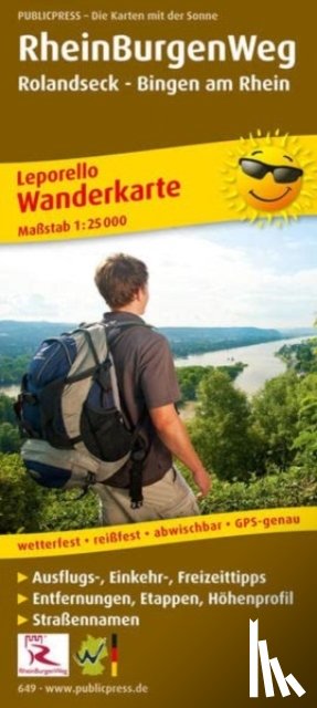 - RheinBurgenWeg, hiking map 1:25,000