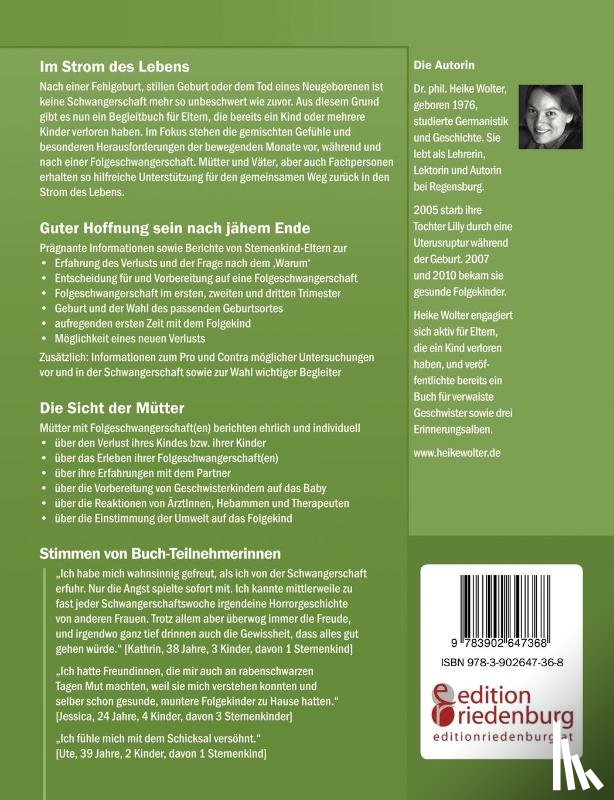 Wolter, Heike - Meine Folgeschwangerschaft - Begleitbuch fur Schwangere, ihre Partner und Fachpersonen nach Fehlgeburt, stiller Geburt oder Neugeborenentod