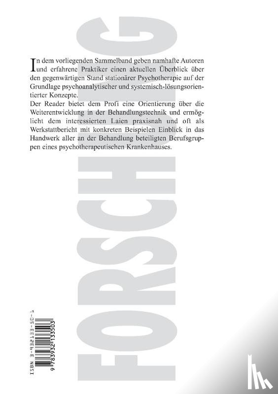  - Was tut sich in der stationaren Psychotherapie?