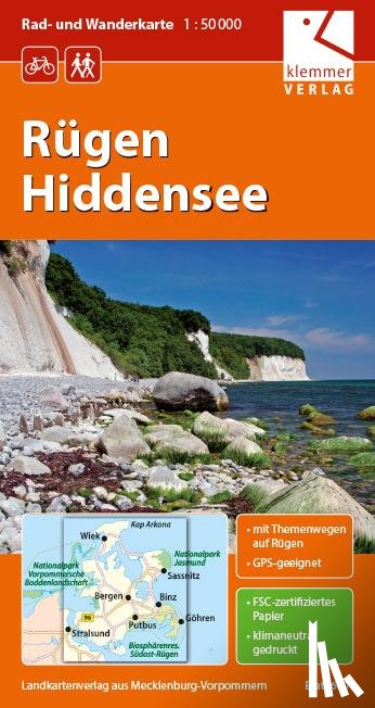 Kuhlmann, Christian, Wachter, Thomas, Klemmer, Klaus - Rügen - Hiddensee 1 : 50 000 Rad- und Wanderkarte