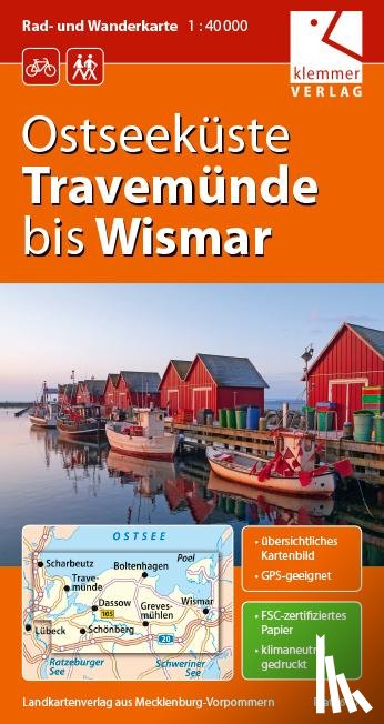 Kuhlmann, Christian, Wachter, Thomas, Klemmer, Klaus - Ostseeküste Travemünde bis Wismar Rad- und Wanderkarte 1 : 40 000