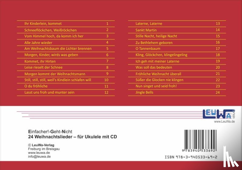 Oberlin, Anton, Leuchtner, Martin, Waizmann, Bruno - Einfacher!-Geht-Nicht: 24 Weihnachtslieder für die Ukulele mit CD