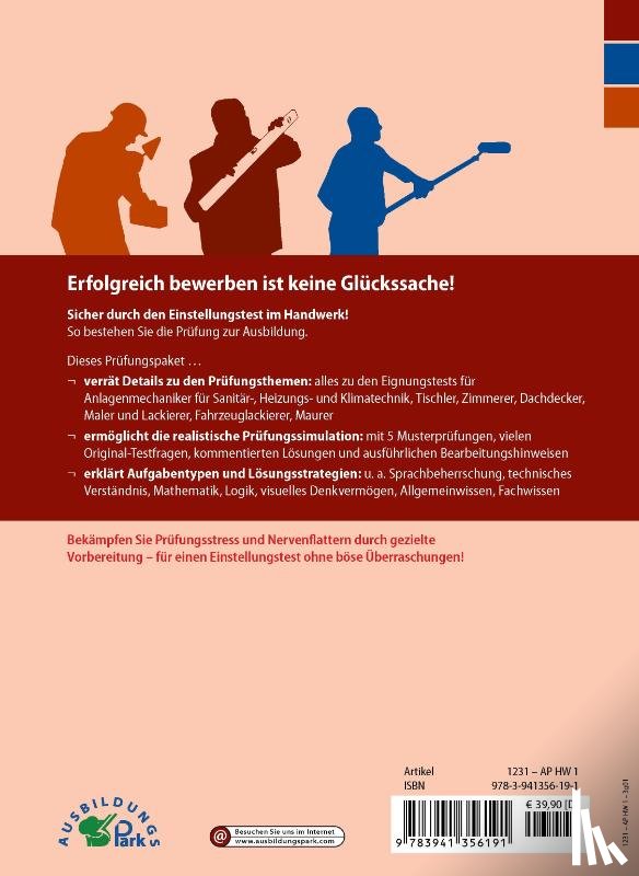 Guth, Kurt, Mery, Marcus - Der Eignungstest / Einstellungstest zur Ausbildung zum Anlagenmechaniker für Sanitär-, Heizungs- und Klimatechnik, Tischler, Zimmerer, Dachdecker, Maler und Lackierer, Fahrzeuglackierer, Maurer