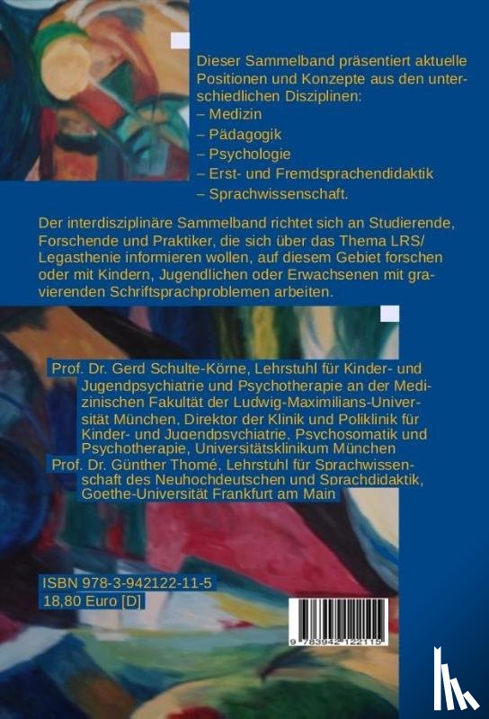Corvacho del Toro, Irene, Naumann, Carl Ludwig, Scheerer-Neumann, Gerheid, Schulte-Körne, Gerd - LRS - Legasthenie: interdisziplinär