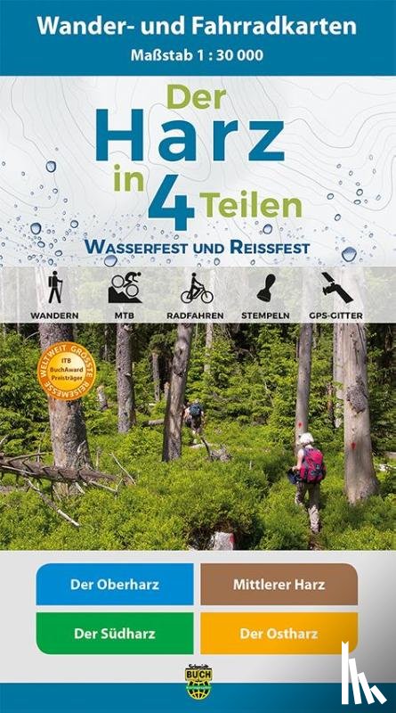  - Der Harz in 4 Teilen. Wander- und Fahrradkartenset 1 : 30 000