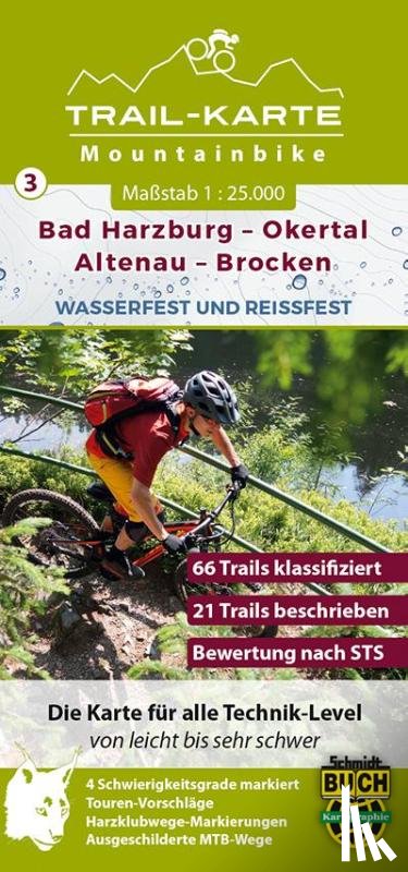 Schmidt, Maximilian - MTB Trail-Karte Harz: Bad Harzburg - Okertal - Altenau - Brocken 1 : 25 000