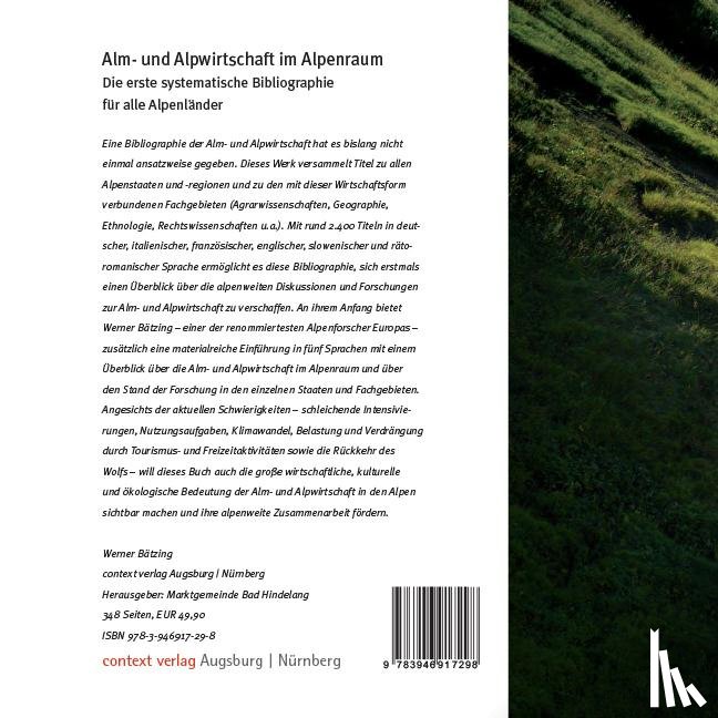 Bätzing, Werner - Alm- und Alpwirtschaft im Alpenraum
