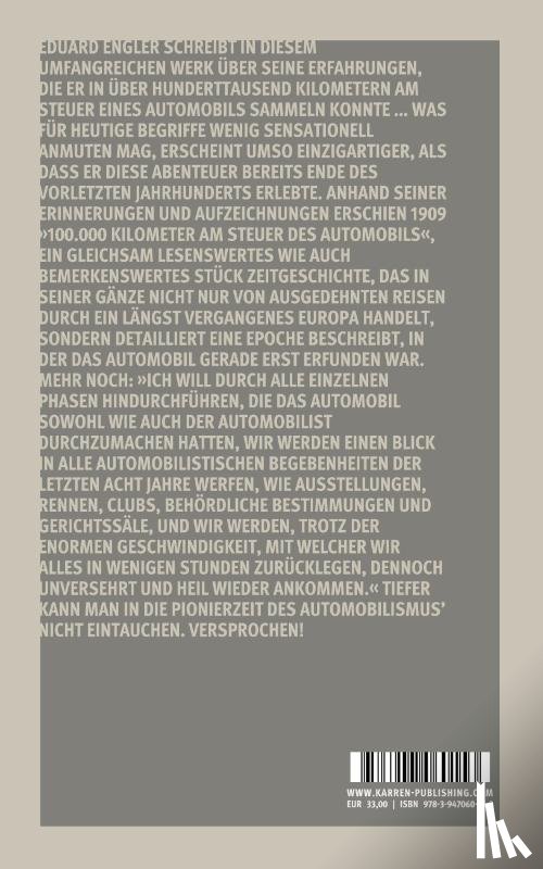 Engler, Eduard - Hunderttausend Kilometer am Steuer des Automobils