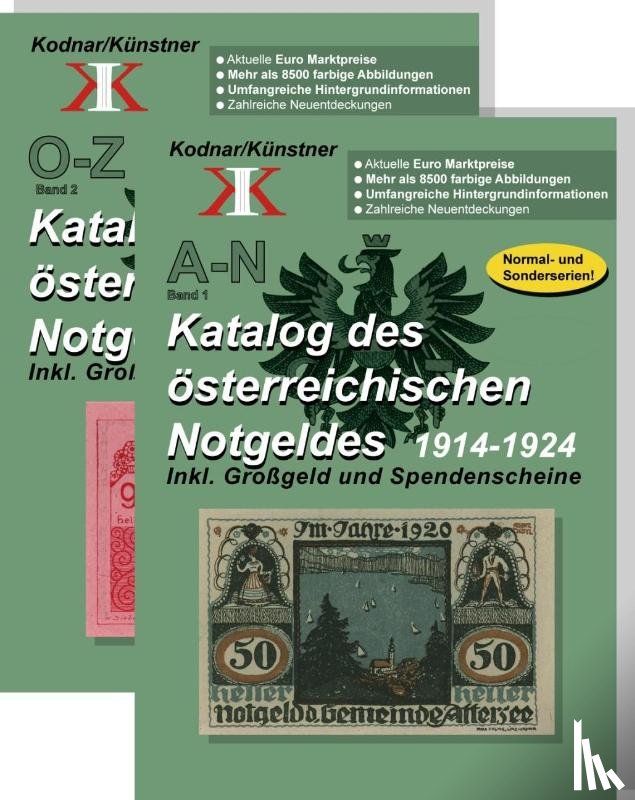 Kodnar, Johann, Künstner, Norbert - Katalog des österreichischen Notgeldes 1914-1924 in 2 Bänden