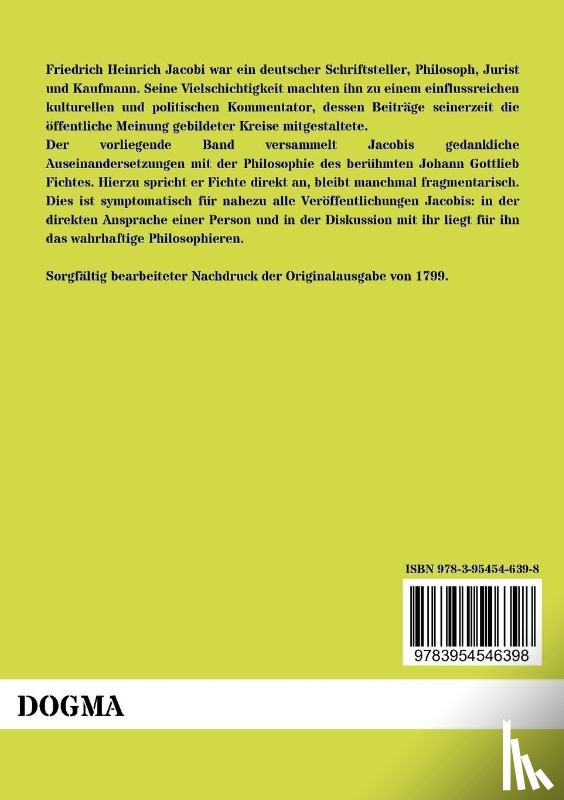 Jacobi, Friedrich Heinrich - Jacobi an Fichte