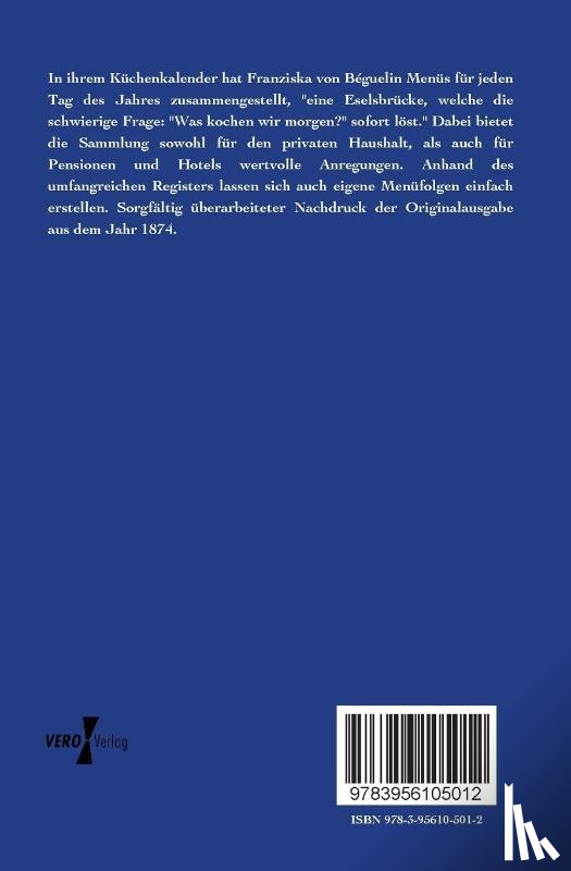 Von Beguelin, Franziska - Der Kuchen-Kalender