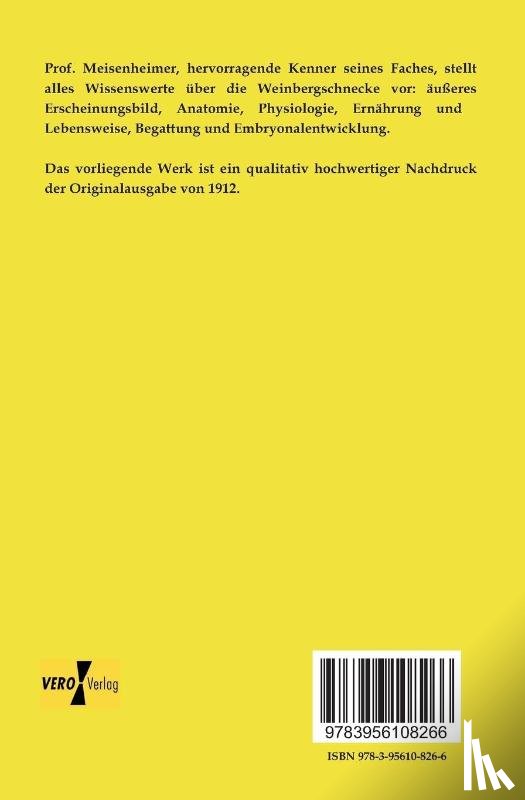 Meisenheimer, Johannes - Die Weinbergschnecke