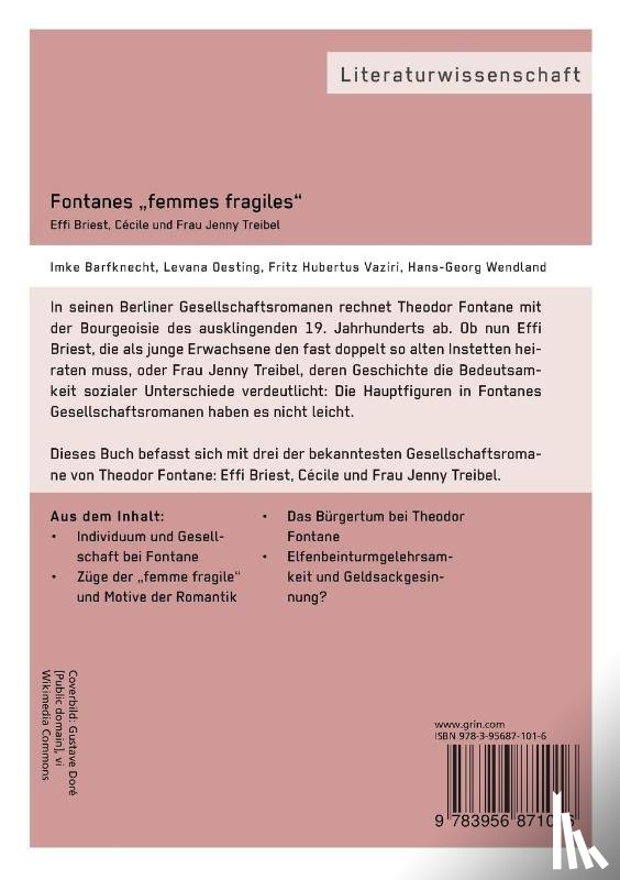Vaziri, Fritz Hubertus, Oesting, Levana, Wendland, Hans-Georg - Fontanes "femmes fragiles