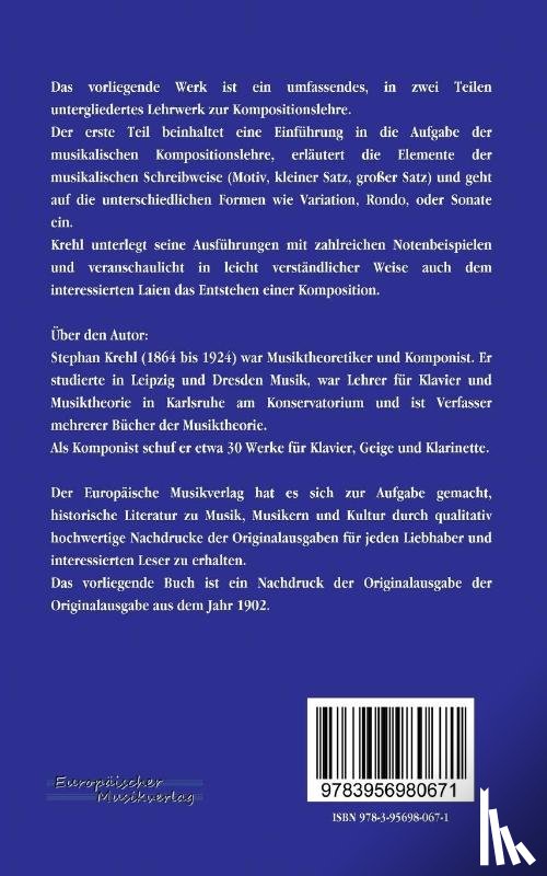 Krehl, Stephan - Musikalische Formenlehre
