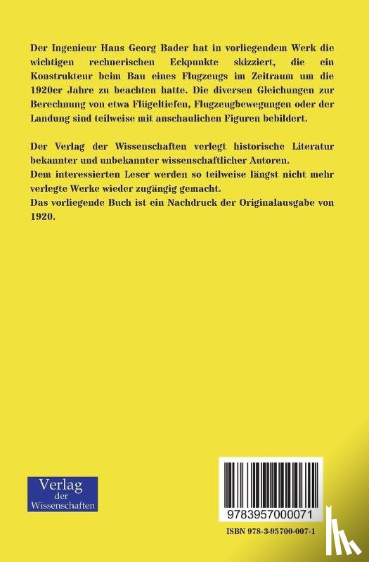Bader, Hans Georg - Grundlagen der Flugtechnik