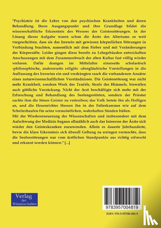 Kraepelin, Emil - Psychiatrie - ein Lehrbuch fur Studierende und Arzte