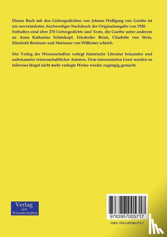 Goethe, Johann Wolfgang Von - Goethes Liebesgedichte