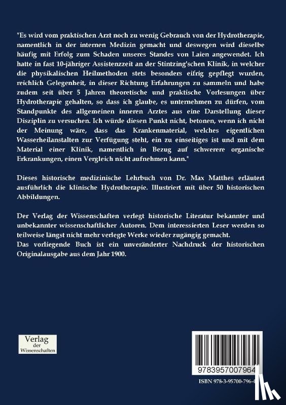 Matthes, Max Erich - Die klinische Hydrotherapie