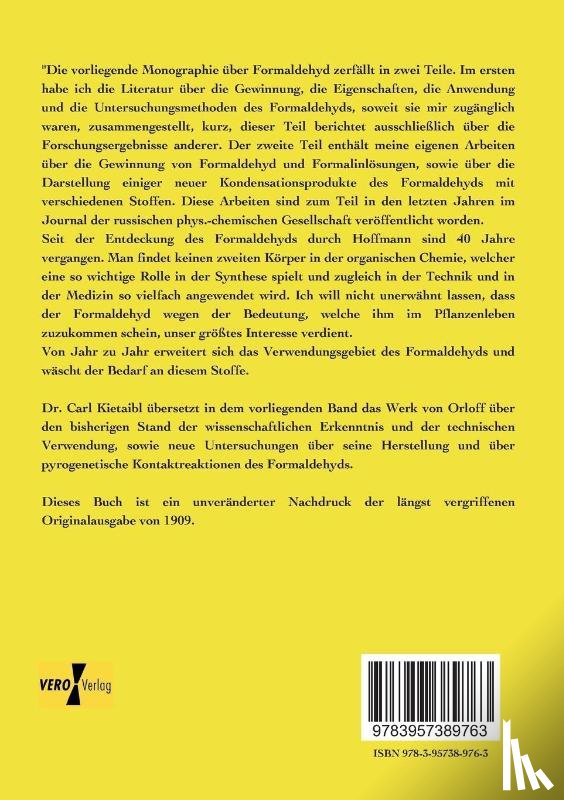 Kietaibl, Carl - Formaldehyd