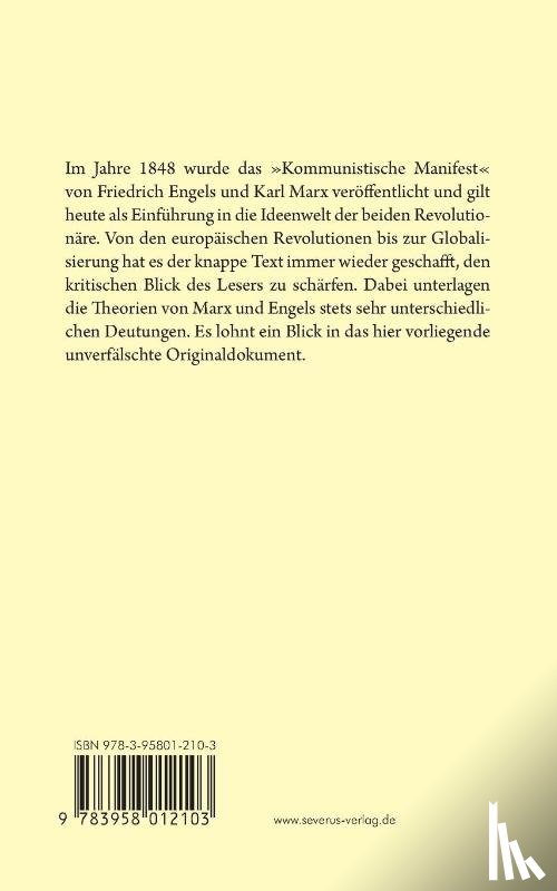 Marx, Karl, Engels, Friedrich - Das kommunistische Manifest