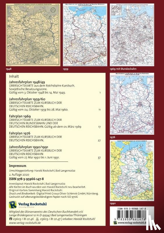  - Übersichtskarten der Deutschen Reichsbahn 1948 - 1959 - 1969 - 1976 - 1990
