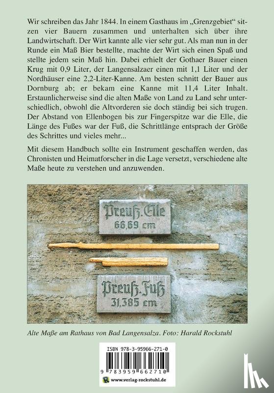 Rockstuhl, Harald, Rockstuhl, Werner - HANDBUCH - Alte Maße und ihre Umrechnung - Thüringen - Preußen - Sachsen - Mecklenburg