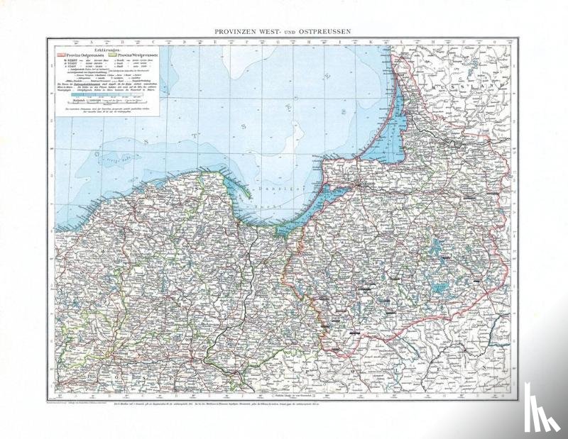  - Historische Karte: Provinzen WESTPREUSSEN und OSTPREUSSEN im Deutschen Reich - November 1897 [gerollt]