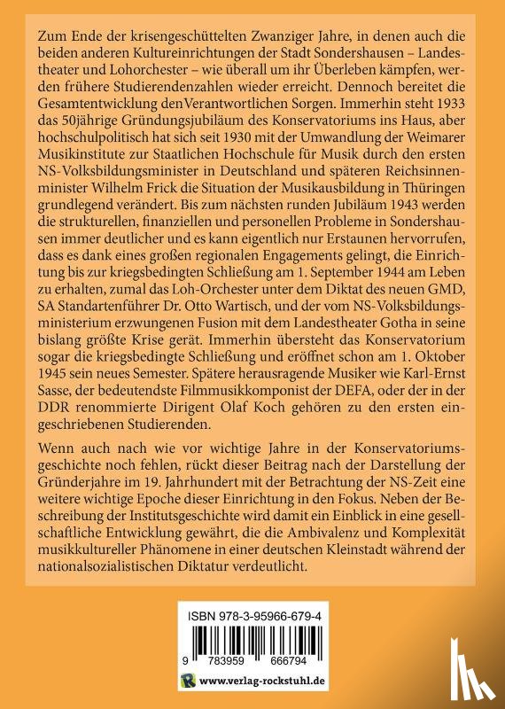 Lange, Eckart - Die Hochschule für Musik in Sondershausen 1933-1936