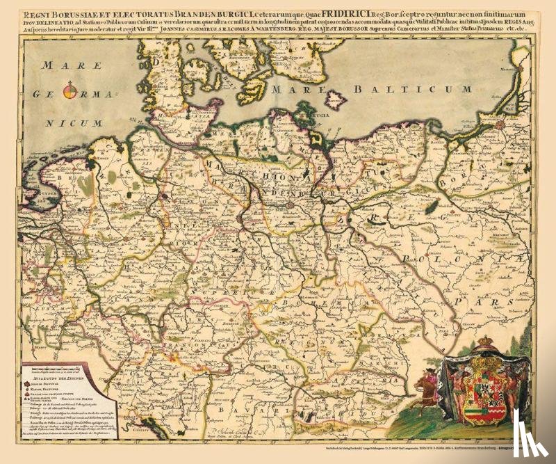 Schenk, Peter - Historische Landkarte und Postkarte: KÖNIGREICH PREUSSEN 1701