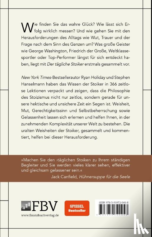 Holiday, Ryan, Hanselman, Stephen - Der tägliche Stoiker