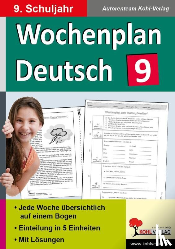  - Wochenplan Deutsch / Klasse 9