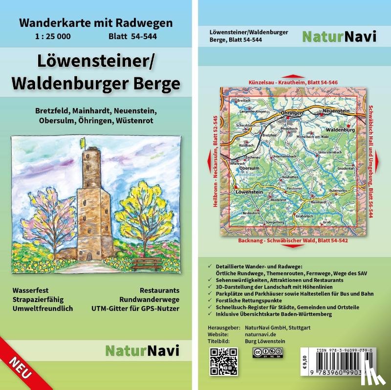  - Löwensteiner/Waldenburger Berge 1 : 25 000, Blatt 54-544
