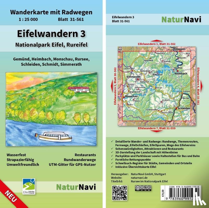  - Eifelwandern 3 - Nationalpark Eifel, Rureifel 1 : 25 000