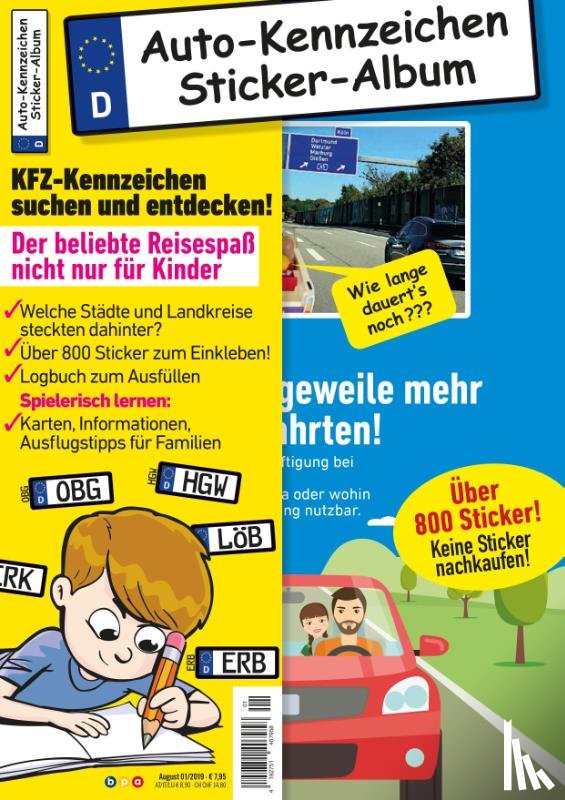 Gesierich, Philipp - Kinder-Reisespiel KFZ-Kennzeichen Sticker-Sammelalbum fürs Handgepäck, Mitmachbuch für die Ferien, Ratespaß unterwegs auf Reisen, Beschäftigung für Kinder bei langen Autofahrten