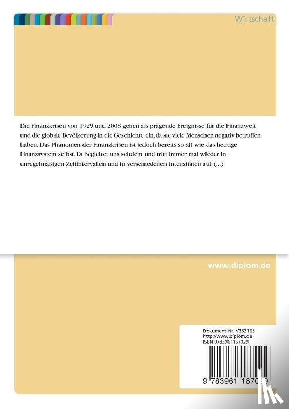 Sulzer, Christian - Die Wirtschaftskrisen von 1929 und 2008. Ein Vergleich