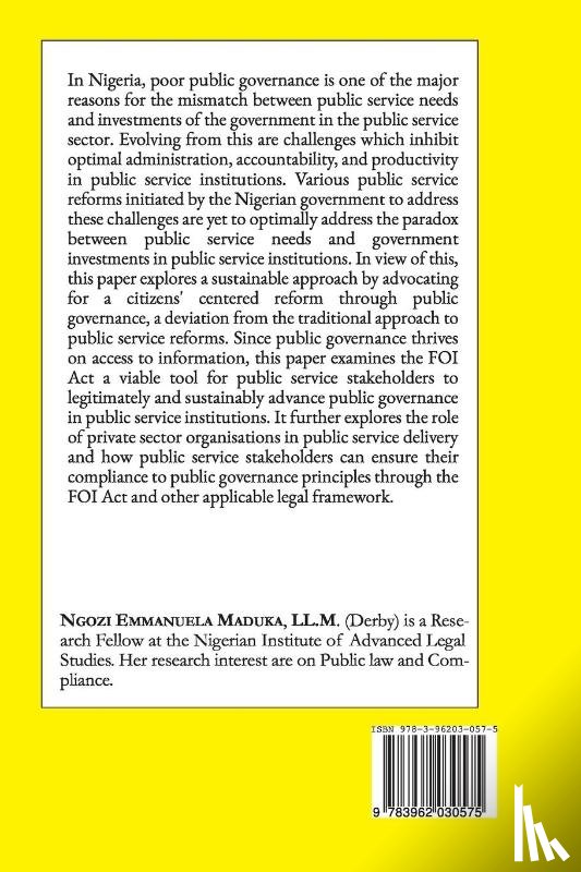 Maduka, Ngozi Emmanuela - The Freedom of Information Act