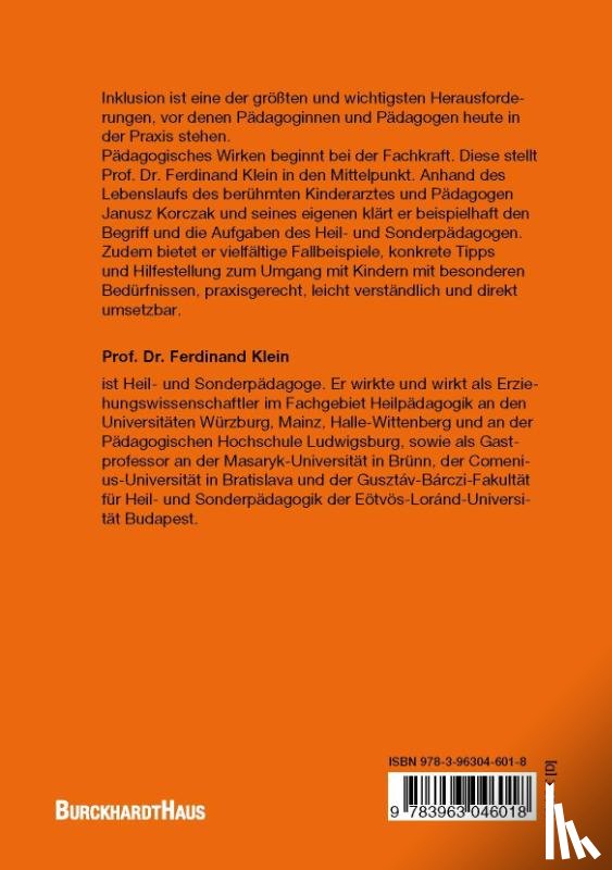 Klein, Ferdinand - Inklusive Erziehung in der Krippe, Kita und Grundschule