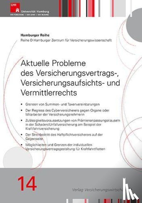 Figl, Alexander, Lichtenfeld, Marie-Louise, Hartrampf, Christian, Beckmann, Jennifer - Aktuelle Probleme des Versicherungsvertrags-, Versicherungsaufsichts- und Vermittlerrechts