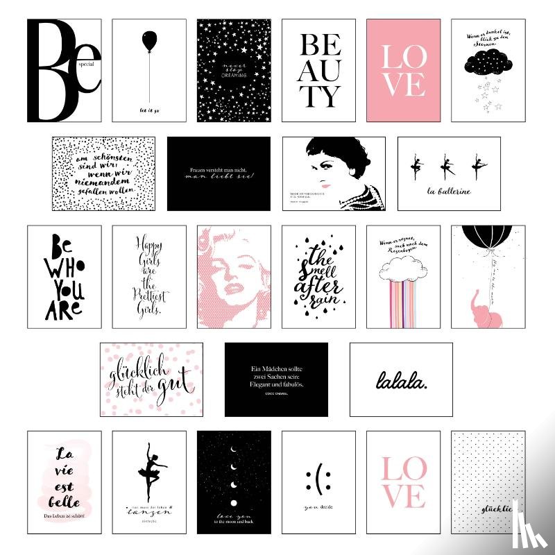 Wirth, Lisa - Schönes Postkarten Set mit 25 modernen und stylishen Postkarten zum Dekorieren oder Verschenken. Feminine Bilder, Sprüche und Statements für Frauen. Hochwertige Spruchkarten in dekorativer Box.