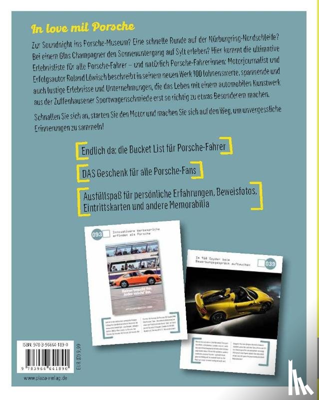 Löwisch, Roland - Die Bucket List für Porsche-Fahrer