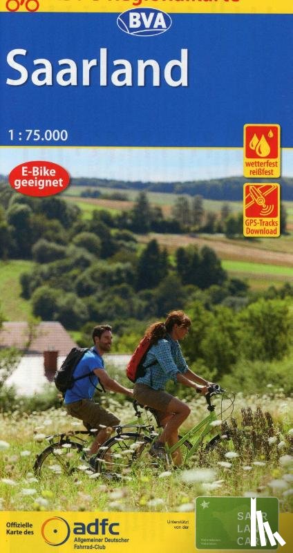 - ADFC-Regionalkarte Saarland, 1:75.000, mit Tagestourenvorschlägen, reiß- und wetterfest, E-Bike-geeignet, GPS-Tracks Download