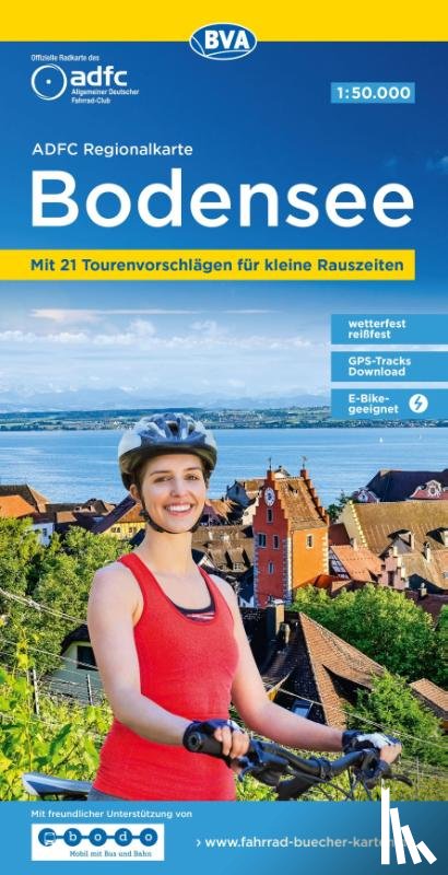  - ADFC-Regionalkarte Bodensee, 1:50.000, reiß- und wetterfest, mit kostenlosem GPS-Download der Touren via BVA-website oder Karten-App