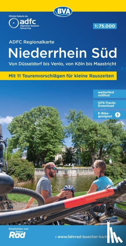  - ADFC-Regionalkarte Niederrhein Süd 1:75.000, mit Tagestourenvorschlägen, reiß- und wetterfest, E-Bike-geeignet, mit Knotenpunkten, GPS-Tracks-Download