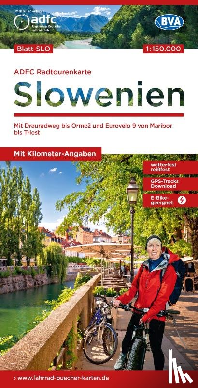  - ADFC-Radtourenkarte SLO Slowenien 1:150.000, reiß- und wetterfest, E-Bike geeignet, GPS-Tracks Download, mit Kilometer-Angaben