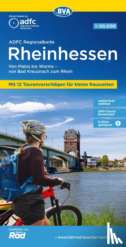  - ADFC-Regionalkarte Rheinhessen, 1:50.000, mit Tagestourenvorschlägen, reiß- und wetterfest, E-Bike-geeignet, GPS-Tracks Download